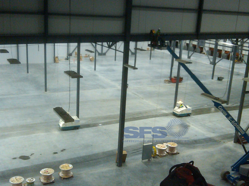 Warehouse floor sweeping and vacuuming