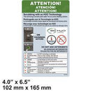 TENNANT 1071570  LABEL- INSTR- EC-H2O- 4.0X6.50